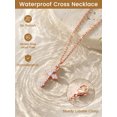 thumbnail image 4 of KeyStyle Cross Necklace for Women Rose Gold Plated Dainty Cross Pendant Hypoallergenic Chain Christmas Jewelry Gift for Her, 4 of 7