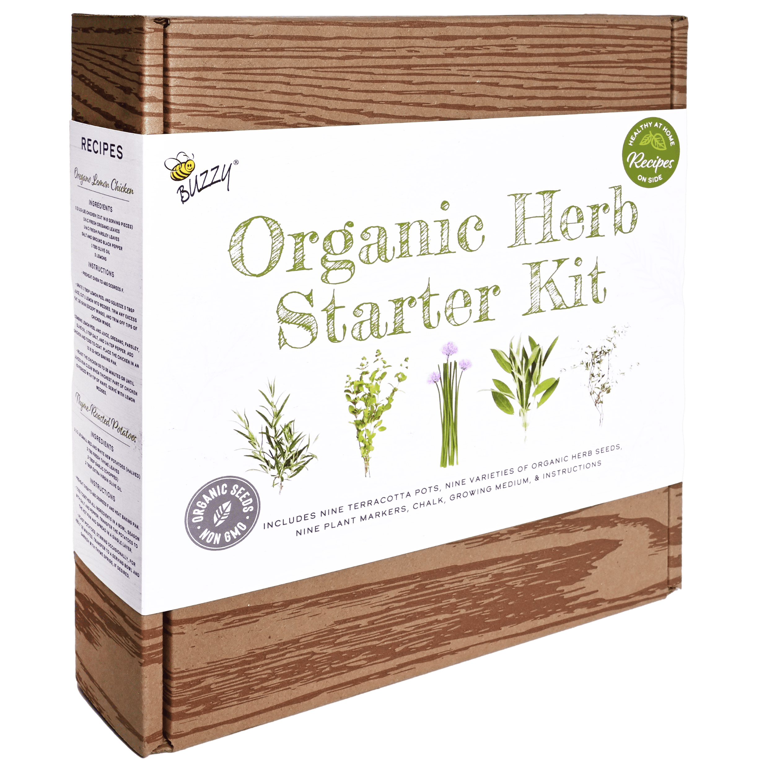 Buzzy Seeds Organic Indoor Herb Garden Starter Kit 9 Varieties