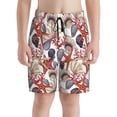 thumbnail image 3 of Wukai Starfish Shell Print Teen Beach Trunks with Compression Liner Swimsuit Quick Dry Beach Sports Shorts with Pocket - Large, 3 of 8