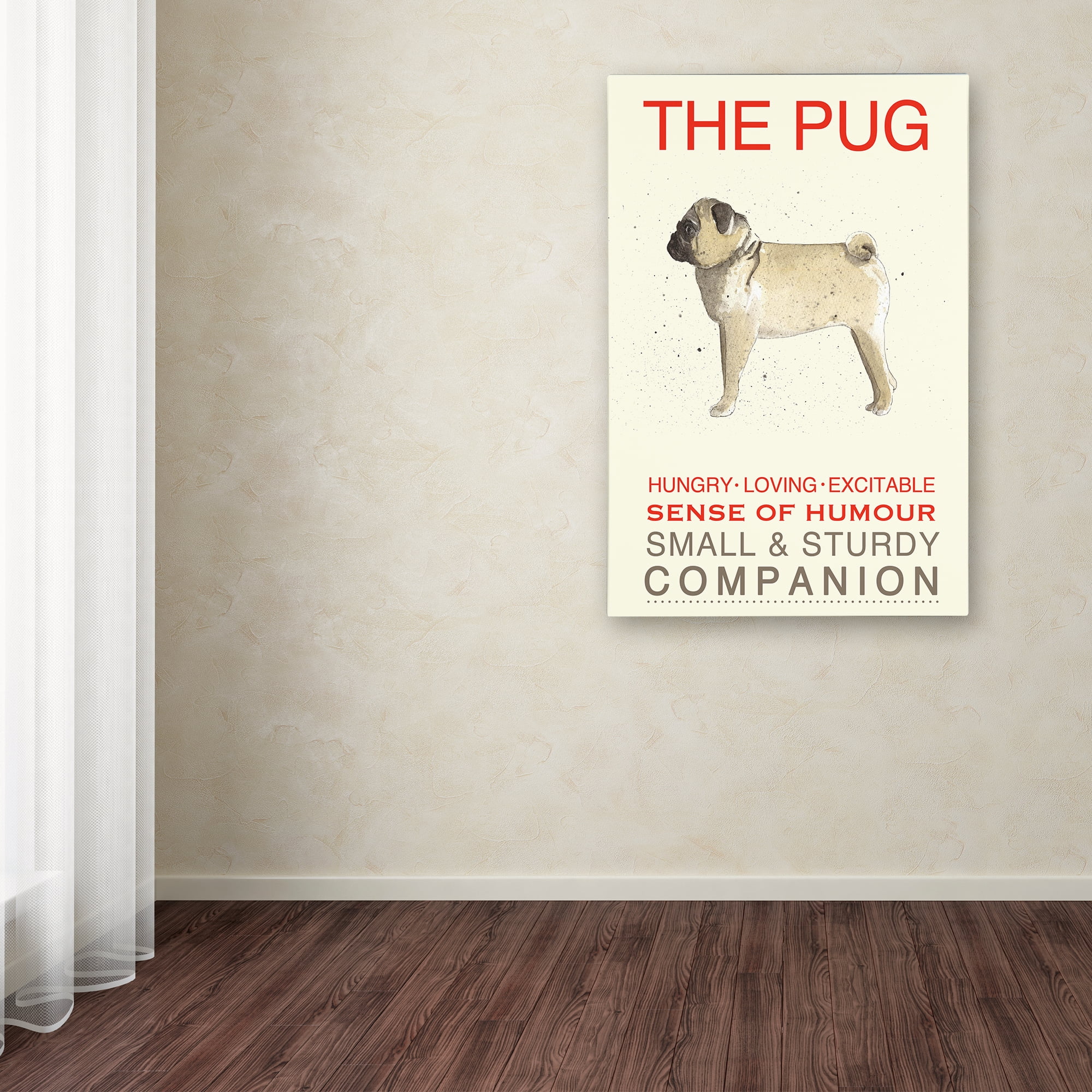 Trademark Fine Art 'Pug Print' Canvas Art by Michelle Campbell