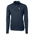 thumbnail image 2 of Men's Cutter & Buck Navy Villanova Wildcats Team Big & Tall Virtue Eco Pique Recycled Quarter-Zip Pullover Top, 2 of 3