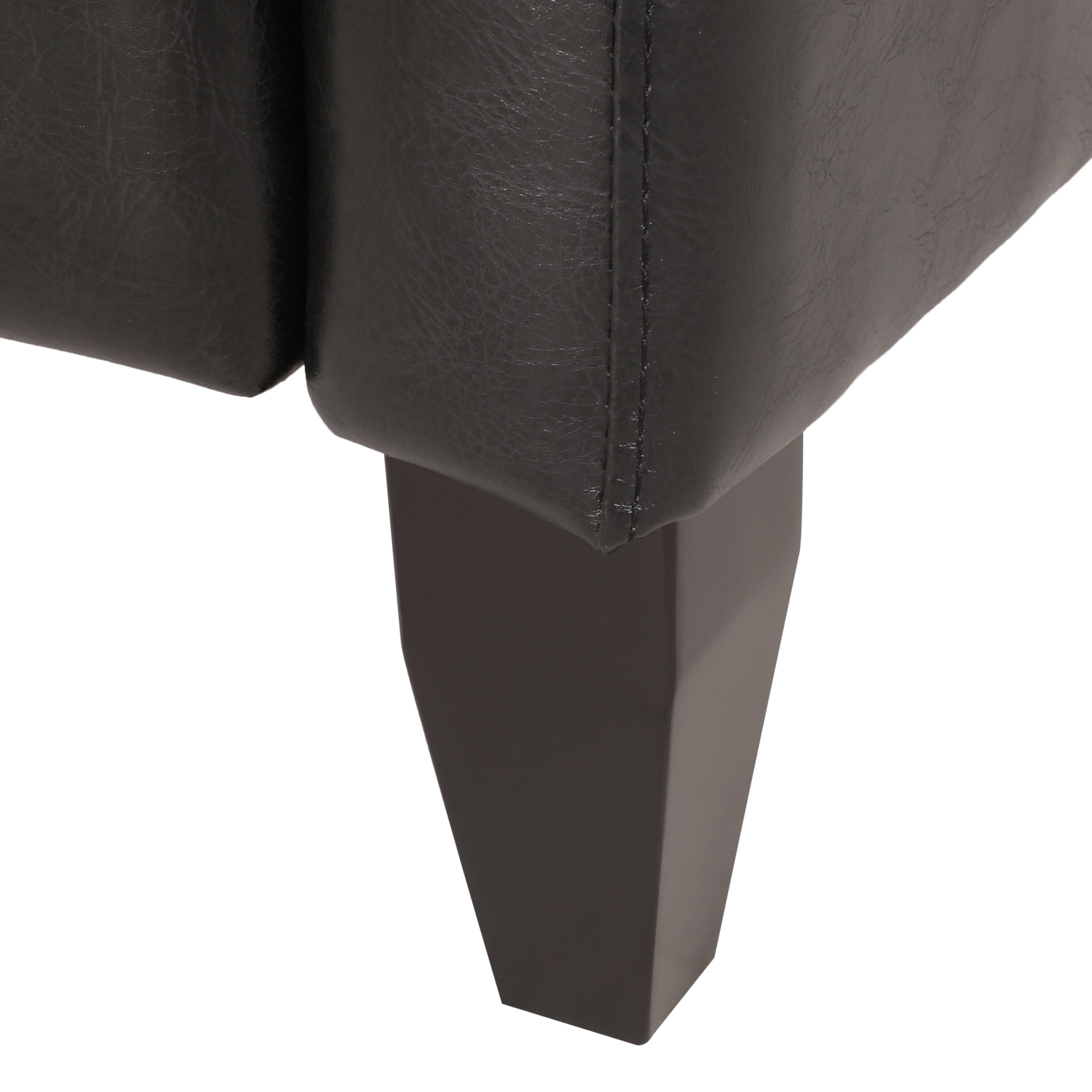 Noble House Steinaker Faux Leather Tufted Pushback Recliner, Midnight Black and Dark Brown