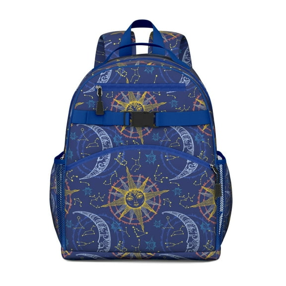 Cosmic Sunburst Backpack - Ergonomic Travel Daypack with Side Pockets, Waterproof & Breathable Fabric