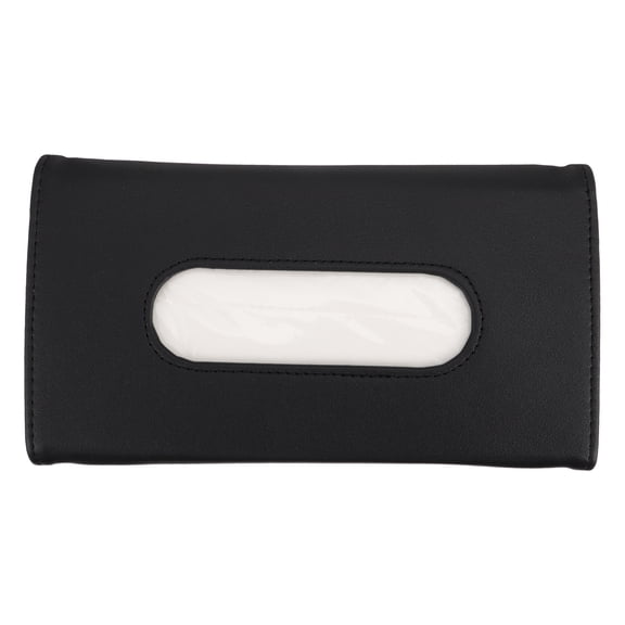 Tineasur Black PU Car Visor Tissue Holder, Sun Visor Napkin Box Storage Organizer for Vehicles
