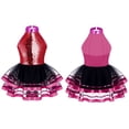 thumbnail image 5 of Doomiva Kids Girls Sequins Halter Ballet Tutu Dress Ballerina Leotard Jazz Latin Modern Dance Performance Costume A Rose 16, 5 of 6