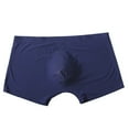 thumbnail image 2 of HUPOM Mens Underwear Boxer Briefs Male Thongs Medium waist Elastic Waist Solid Thong Dark Blue M, 2 of 4