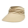 thumbnail image 1 of Sombrero de visera de verano informal para mujer, sombrero de ala ancha con moño desordenado, sombrero de copa hueca, sombrero para el sol para Beige, 1 of 8
