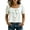 White, variant on Women's Square Neck Bow Blouse - Puff Sleeve Casual Top with Tie Front Detail, Lightweight Summer Shirt for Date & Daily Wear Light Green L