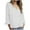 White, variant on Admvng Women Blouses V-neck Solid Color Imitation Linen Fall and Winter Lace 3/4 Length Sleeve Women's Clothing S-2XL