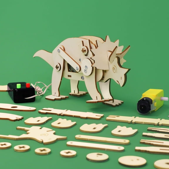 Dinosaur Robot Triceratops, DIY Kit, Educational STEM Toy, Craft Kit for Kids