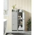 thumbnail image 4 of Small Bathroom Storage Cabinet, Grey Corner Cabinet with Adjustable Shelves and Doors, 4 of 7