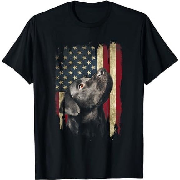 Black Labrador USA Flag Lab Owner Duck Hunter T-Shirt