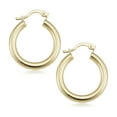 thumbnail image 4 of KoolJewelry 14k Yellow Gold Filled Classic Hoop Earrings (3.5 x 24 mm), 4 of 7