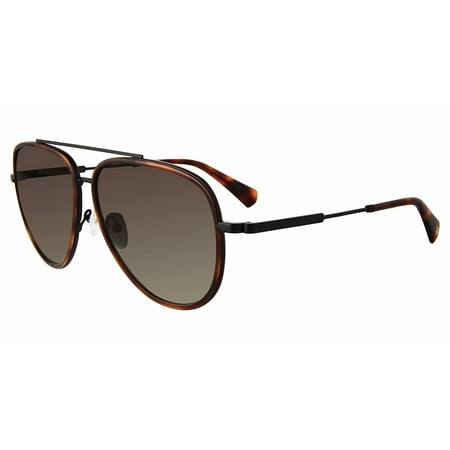 John Varvatos Dallas Adult Men s Havana Classic Brow Bar Aviator Sunglasses - SJV566610HAV