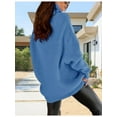thumbnail image 2 of Autumn Winter Women's Casual Loose Knit Top Turtleneck Oversized Bat Sleeves Thick Pullover, 2 of 5