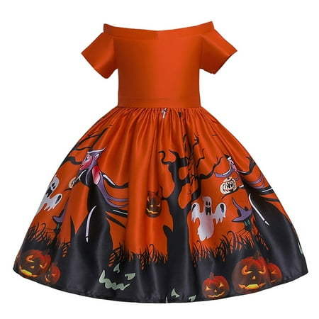

LBECLEY Girl First Birthday Outfit Princess Pageant Girls Kids Dance Dress Party Child Gown Girls Dress&Skirt Baby Dress for Wedding Orange 110