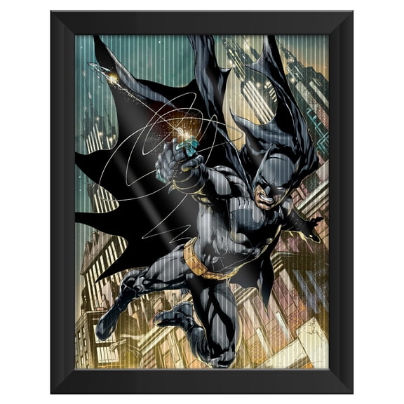 Silver Buffalo DC Comics Batman Shooting Hook 11" x 14" Lenticular Modern Wall Art