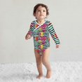 thumbnail image 4 of Xecao Trendy Colorful Pineapples Print Baby unisex-baby Cotton Long-sleeve Bodysuits-3 Months, 4 of 6