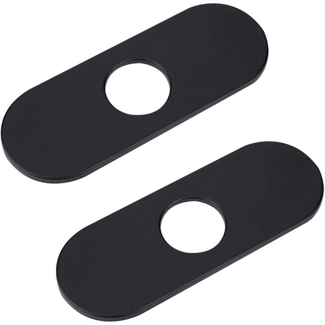 2 tapas para orificios de fregadero de acero inoxidable negro de 160 x 60,5 x 5,5 mm, placa de cubierta ovalada para lavabo de tocador de baño, cubierta 3 en 1 para fregadero de cocina, grifo de