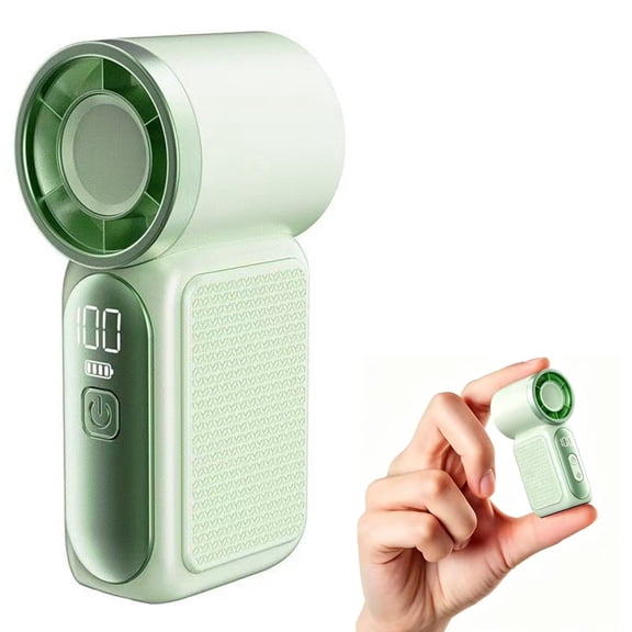 USB Rechargeable Mini Handheld Fan 3000mAh High Speed Turbo 100 Adjustable Speeds LED Display Desk Fan for Travel Home Office
