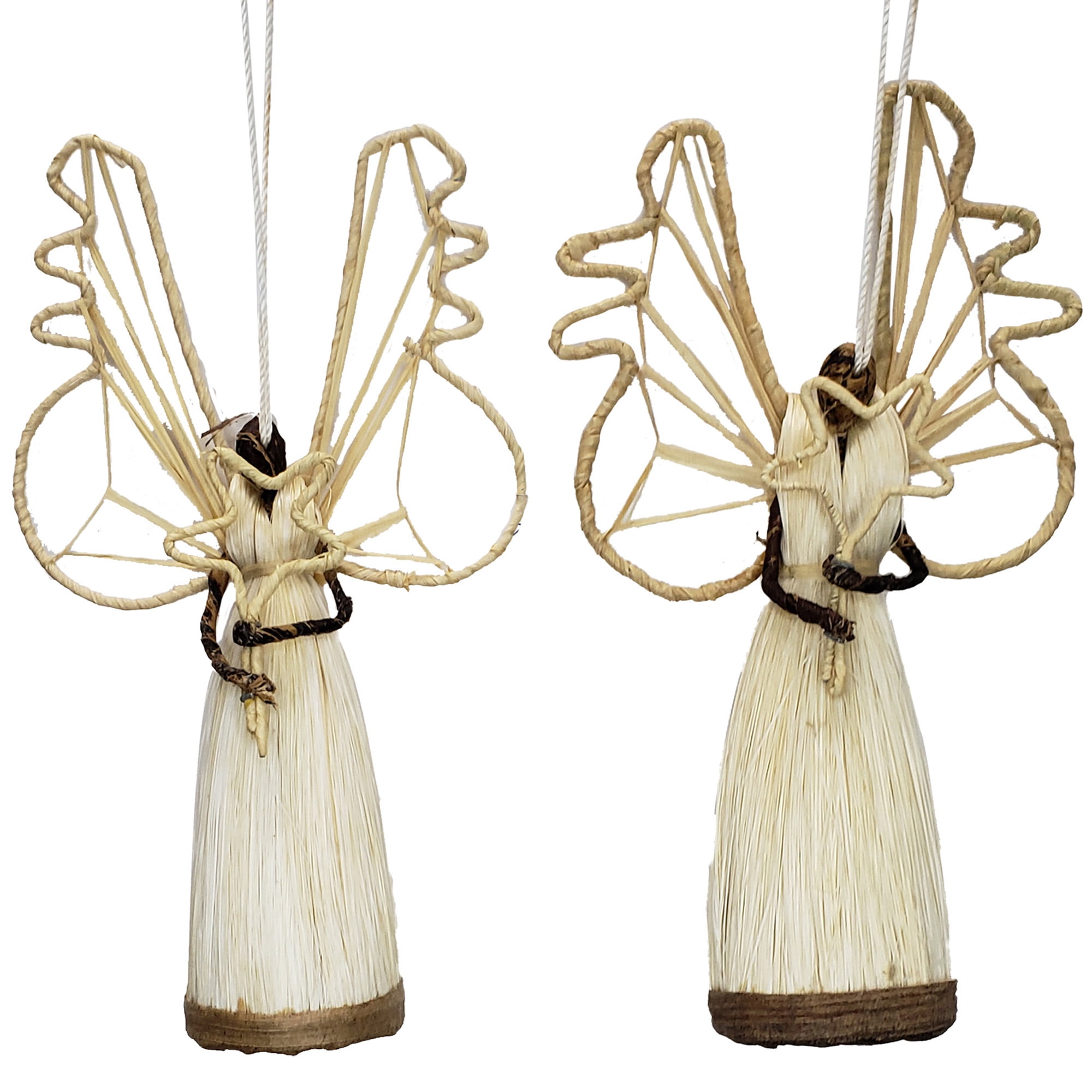 Angel Rattan Wings With A Star Dressed In Sisal And Banana Bark Christmas Tree Hanging Ornament Arrangement Décor Also Use As A Mantel Piece Walmart Com Walmart Com