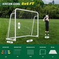 thumbnail image 2 of SLSY Foldable Soccer Goal - 8x6FT Soccer Goals for Backyard - Foldable Steel Soccer Goal with Training Target & 6 Cones for Teens/Adults Practice Training, 2 of 7