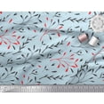 thumbnail image 2 of Soimoi Blue Cotton Jersey Fabric European Seeds Leaves Decor Fabric Printed Yard 64 Inch Wide, 2 of 3