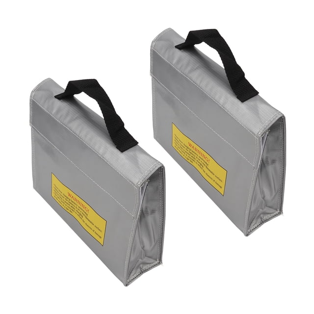 2 Pcs Lithium Battery Bag Fireproof Explosion Proof PVC Fiber Effective Air Isolation Battery Sack Battery Storage Case Safe Pouch