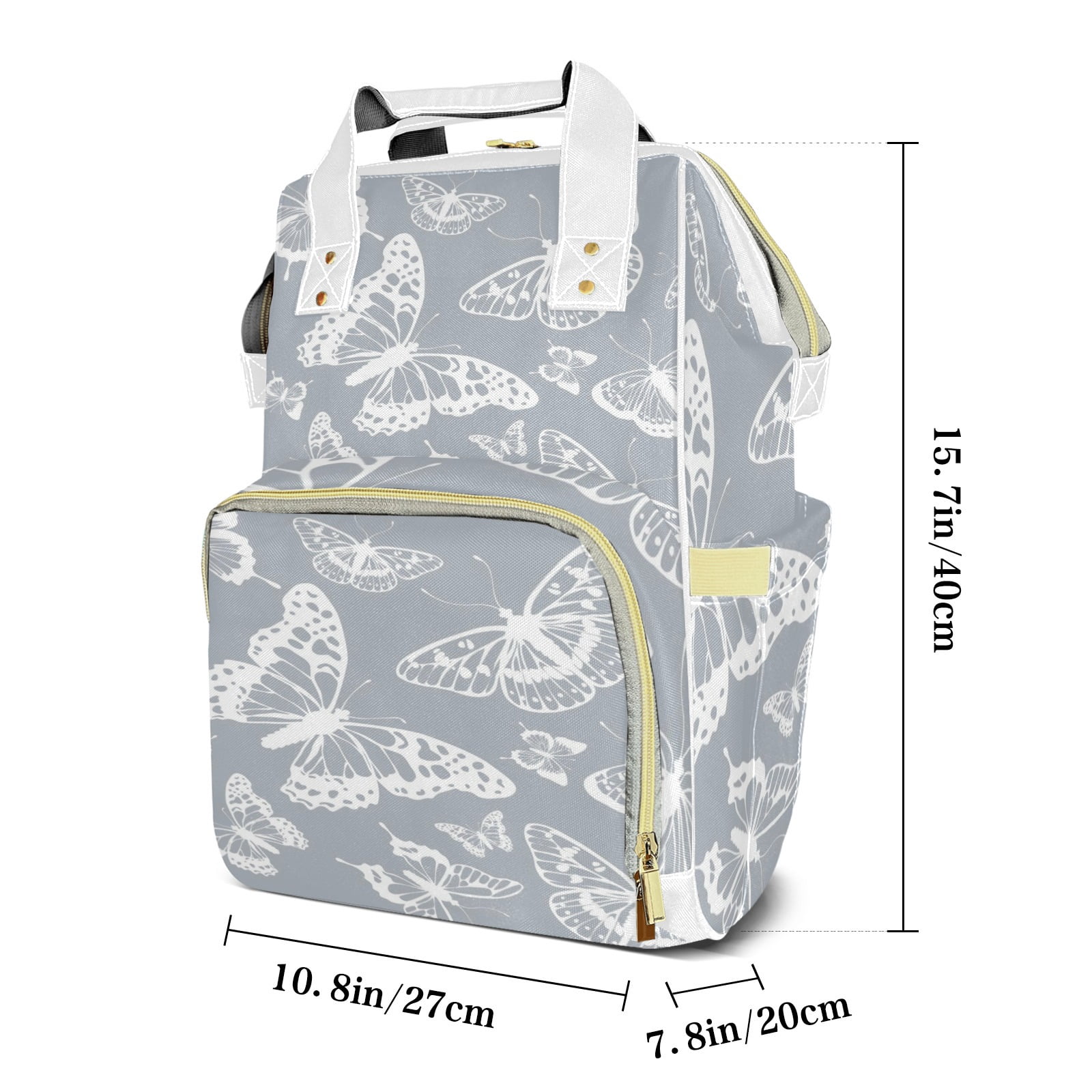 Abstract Butterflies Diaper Backpack – Large Capacity, Insulated Baby Bottle Pocket, Multifunctional Mommy Bag for Boys & Girls