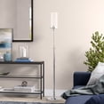thumbnail image 4 of Evelyn&Zoe Frieda 66" Tall Floor Lamp with Glass Shade, Polished Nickel/Clear, 4 of 7