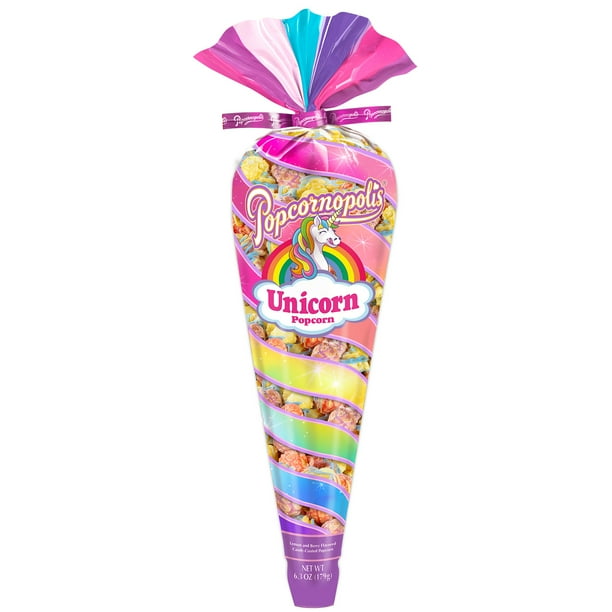 Popcornopolis Unicorn Popcorn Cone, Lemon & Berry Flavored, 6.3 oz