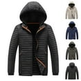 thumbnail image 2 of ZCFZJW Men's Hooded Warm Winter Jackets Waterproof Snow Ski Full Zipper Coats Lightweight Casual Long Sleeve Thick Warm Thermal Puffer Outwears with Removable Hood Black XXXXL, 2 of 9