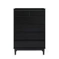 thumbnail image 5 of Walker Edison Mid-Century Modern 6-Drawer Wood Dresser, Solid Black, 5 of 11