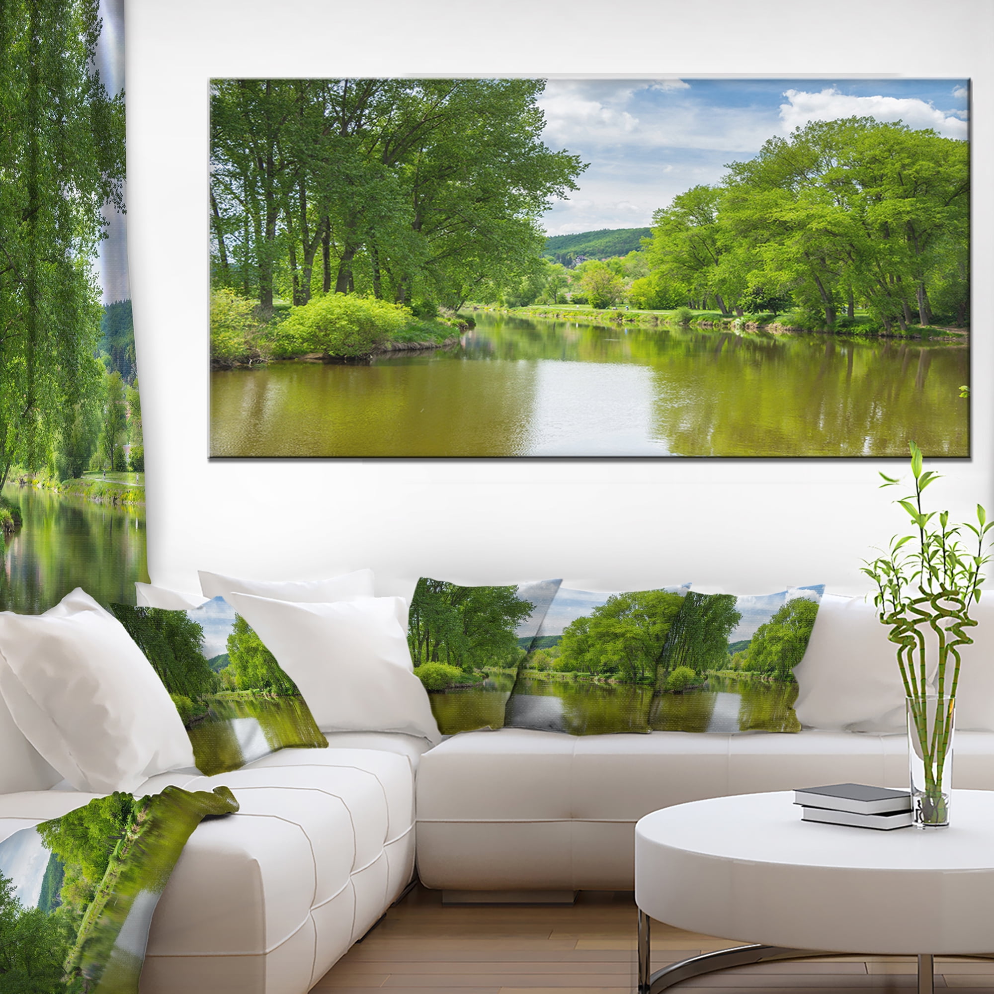 Beautiful Summer with Green Grass Large Landscape Canvas Art