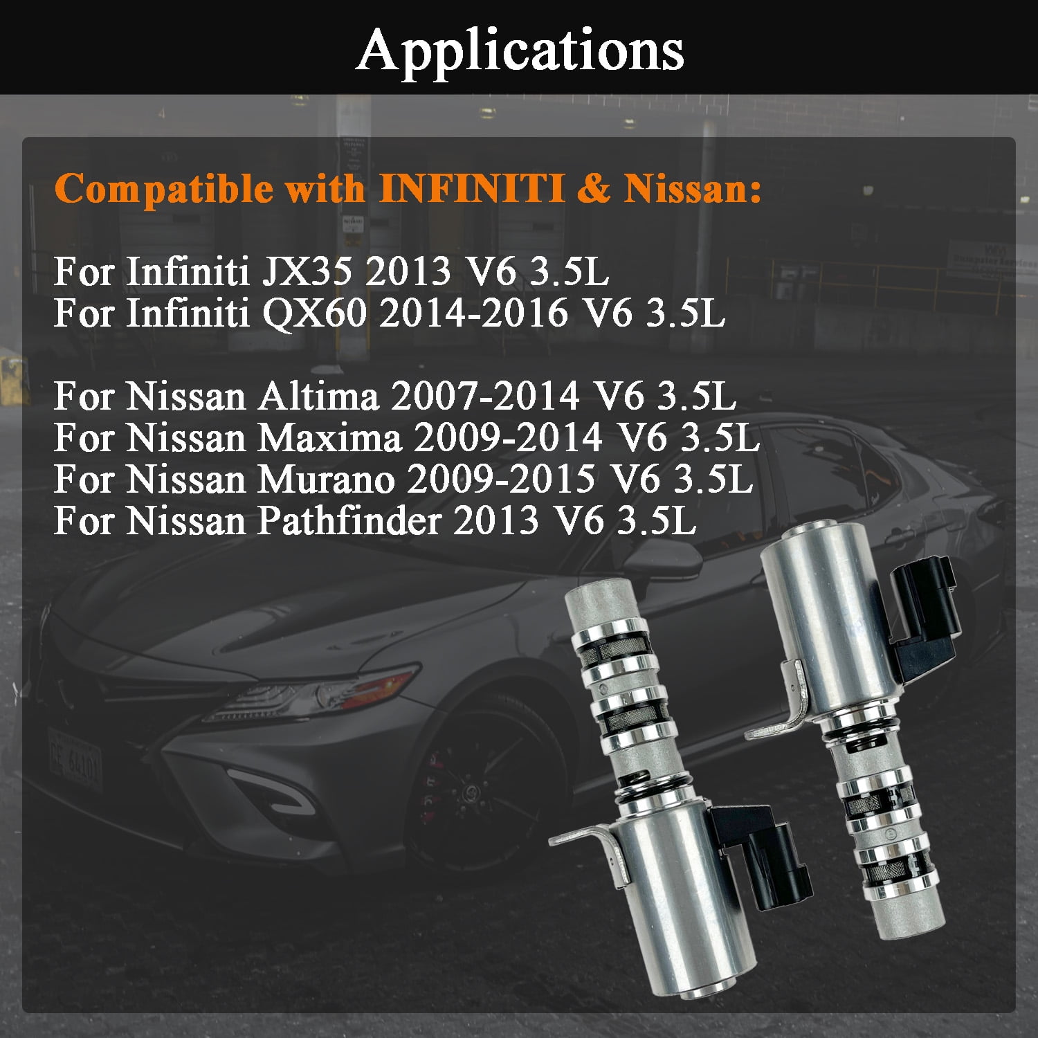 Engine Variable Valve Timing Solenoid VVT Intake Exhaust Camshaft Position Actuator for Nissan Altima 07-14, Murano 09-15, Pathfinder 2013, Maxima 09-14, Infiniti QX60 JX35 3.5L, 23796AU000 23796JA10