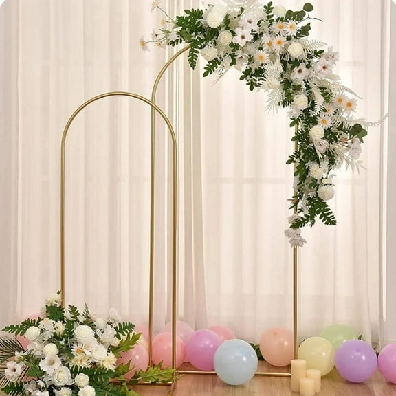 Gold Wedding Arch Stand, Party Decor Balloon arch, Frame Backdrop Holder Bracket,Size 5FT