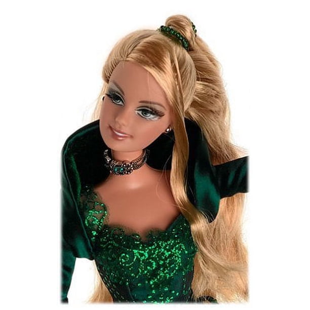 barbie in green dress 2004 Holiday Celebration Doll Velvet This limited edition doll comes in a new in box Emerald Green Dress. Hollywood Legends Collection Barbie Doll