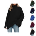 thumbnail image 1 of Pulls pour Femmes 2025 Chandail Col Roulé Tricoté d'Hiver Doux Chaud Décontracté Surdimensionné, 1 of 6