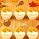 thumbnail image 1 of Decoración para el hogar, decoración de habitaciones, decoración de paredes: Juego de 12 adornos para cupcakes con pavo, calabaza, hoja de arce, muslo de pollo y tarjetas de papel para fiestas otoñale, 1 of 6