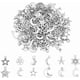 thumbnail image 1 of 120 piezas de dijes de luna y estrella de 12 estilos, dijes de estilo tibetano, dijes de plata antiguos, dijes de pentagrama, dijes de luna para hacer joyas, aretes, collares, pulseras., 1 of 6