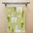 thumbnail image 4 of GZHJMY Fingertip Hand Towels, 2 Pack Pcs Lama and Cactus Absorbent Face Bath Towels for Bathroom Kitchen, 30"x15", 4 of 6