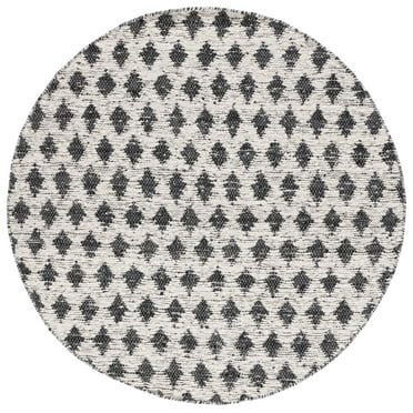 SAFAVIEH Natura Duncan Diamond Area Rug, Beige/Black, 6' x 6' Round