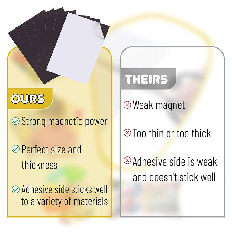  Grtard 10Pcs Magnetic Sheets with Adhesive Backing Cut Magnetic  Sheet and Customized Flexible Self Adhesive Magnet Paper Sheets for Craft  and DIY Magnetic Paper-4 x 6 : Office Products