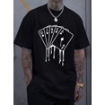 thumbnail image 1 of Short Sleeve Casual Tees for Men Melted Playing Cards Print Tee Shirt for Summer, Casual Sporty Tee, Comfy Tee, 1 of 5