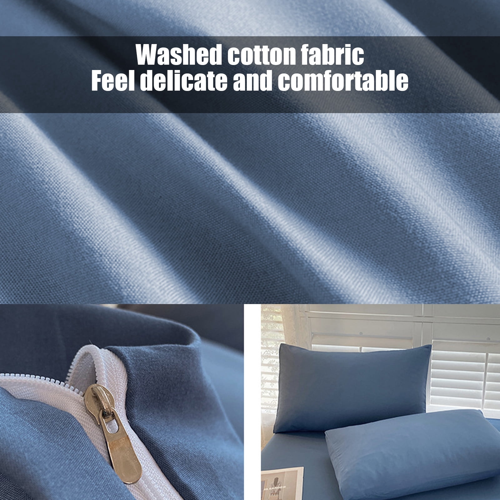 Muecwrye Bedding Comforter Sets, Queen Sheet Set,Washable Cotton Sheets, King Size Comforter Set, Twin Mattress Protector, Standard Size Set of 4 (1 Duvet Cover, 1 Bed sheet, 2 Pillow Covers)