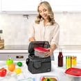 thumbnail image 6 of OPUX Insulated Lunch Box for Men Women Kids, Leakproof Reusable Lunch Bag Cooler for Work School Office, Soft Thermal Lunchbox Tote Shoulder Strap for Boys Girls Adults, Heather Charcoal, 14 Can/8L, 6 of 9