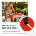 thumbnail image 5 of Round Outdoor Tablecloth with Umbrella Hole and Zipper, Red Ombre Fitted Table Cover with Elastic Edge for 55-60 Inch, Farmhouse Contemporary Abstract Checked Waterproof Patio Tablecoths for Picnic, 5 of 9
