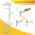 thumbnail image 2 of Toilet Paper Holder Stand, Toilet Paper Roll Holder with Shelf and Storage, Free Standing Tissue Holder for Bathroom, Chrome, 2 of 8