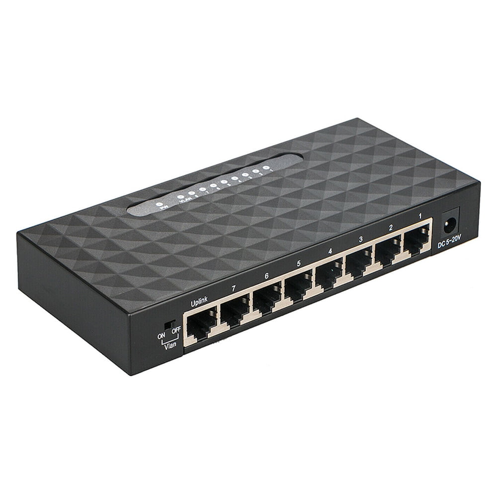8Port Fast Ethernet SPoE Switch Plug & Play Desktop Splitter for network cam 