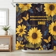 thumbnail image 2 of BSHAPPLUS® Rustic Farmhouse Sunflower Shower Curtain, 72" x 72" Vintage Country Floral Butterfly Wood Grain Shower Curtain, Waterproof Fabric with 12 Hooks, Inspirational Quote Bathroom Decor, 2 of 8